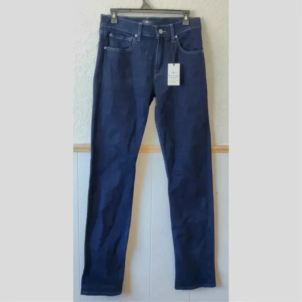 7 For All Mankind Straight‎ Leg Dark Wash Blue jeans Size 31X34 Active Sport